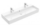 Умивальник настінний Villeroy & Boch Memento 2.0, 120x47cm, переливання, 2 otwory na baterie, CeramicPlus, Weiss Alpin
