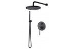 System душовий Demm Spike, прихований, 2 виходи wody, верхній душ 25cm, чорний мат.