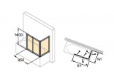 Ширма для ванни Huppe Combinett - тричастинний 700x850 mm, білий профіль, прозоре скло