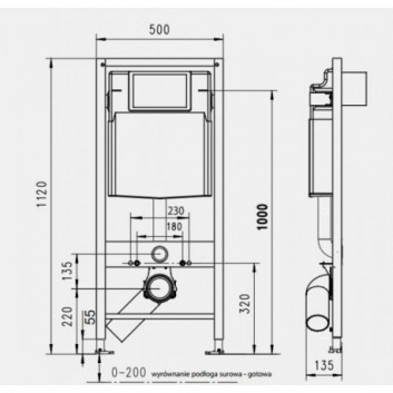 Стелаж прихований WC JomoTech, висота montażowa 1120mm, кронштейни w zestawie