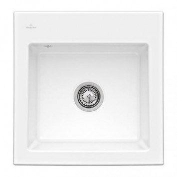 Zlewozmywak керамічний Для панелей 100x51 cm Villeroy & Boch SUBWAY 60 XL - komora з лівої - White Alpin