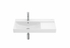Умивальник настінний Roca One, ліва, 80x46cm, z переливом, з отвором na baterie, з покриттям Superglaze - біла