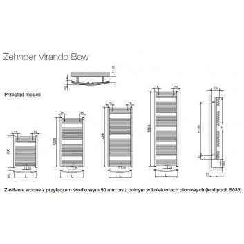 Обігрівач Zehnder Virando Bow 78,6 x 49,3 cm - білий