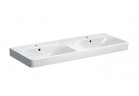 Geberit Smyle Square Умивальник подвійна, 120cm, z dwoma przelewami, z dwoma otworami na baterie
