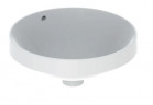 Geberit Variform Умивальник монтований в стільниці, кругла, 40cm, z переливом, без отвору для змішувача