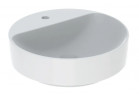 Geberit Variform Умивальник монтований на стільниці, кругла, 45cm, без переливу, з отвором для змішувача