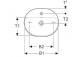 Geberit Variform Умивальник монтований на стільниці, eliptyczna, B55cm, H15.8cm, T40cm, без переливу, без отвору для змішувача