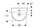 Geberit Selnova Умивальник kompaktowa, B36cm, H15cm, T29cm, z переливом, з отвором для змішувача