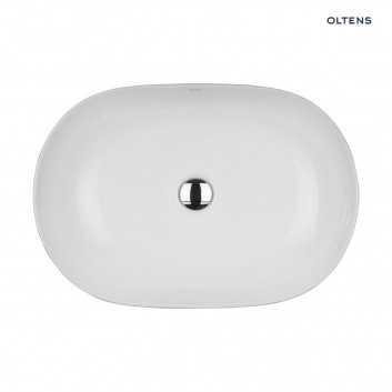 Oltens Hamnes Thin умивальник на стільницю овальна 60,5 x 41,5 cm біла з покриттям Oltens SmartClean