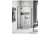 Двері душові Radaway Essenza Black KDJ 80 cm, ліве, скло прозорі з покриттям Easy Clean, profil чорний мат.