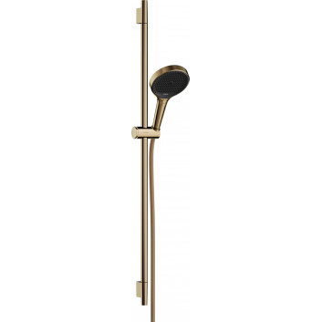 Душовий комплект 130 3jet EcoSmart зі штангою S Puro 90 cm PushSlider i tekstylnym wężem для душа Designflex 160 cm, Hansgrohe Rainfinity - Білий Матовий