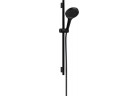 Душовий комплект 130 3jet зі штангою S Puro 65 cm PushSlider i tekstylnym wężem для душа Designflex 160 cm, Hansgrohe Rainfinity - Чорний Матовий