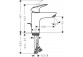 Одноважільний змішувач для умивальника 100 z metalowym kompletem odpływowym, Hansgrohe Logis - Чорний Матовий
