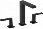 на 3 отвори змішувач для умивальника 150 з комплектом зливу Push-Open, Hansgrohe Tecturis E - Чорний Матовий