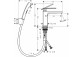 Одноважільний змішувач для умивальника 110 z główką Bidetta і шлангом для душа 160 cm, Hansgrohe Tecturis E - Хром 