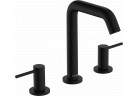 на 3 отвори змішувач для умивальника 150 з комплектом зливу Push-Open, Hansgrohe Tecturis S - Чорний Матовий