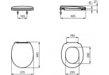 Сидіння для унітазу. з накривкою для унітазу WC o wys. 355 mm, Ideal Standard CONTOUR 21 - Білий