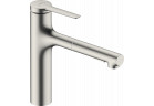 Одноважільний кухонний змішувач 160, металова висувний злив, 2jet, sBox, Hansgrohe Zesis M33 - Сталь Szlachetna Finish