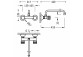 Змішувач двозахоплювальний настінний кухонний, Tres Cocina - Хром