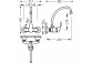 Змішувач одноважільний настінний кухонний, Tres Cocina - Хром