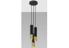 Lampa навісна Sollux Ligthing LOOPEZ 3P , GU10 3x40W, 3x12W LED, чорний/золотий