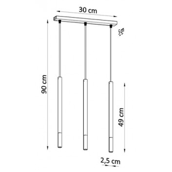 Lampa навісна Sollux Ligthing MOZAICA 3L, G9 3x12W LED, чорний/золото