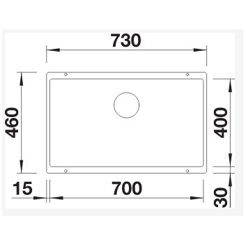 Blanco LEMIS 45 S-IF MINI 605x500mm, z korkiem automatycznym, сталевий