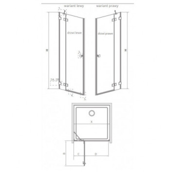 Двері душові для ніши Radaway Essenza Pro DWJ 110, праве, 1100x2000mm, profil хром