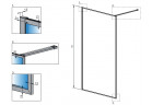 Кабіна Walk-In Radaway Modo F II 50, profil чорний блискучий, скло прозоре