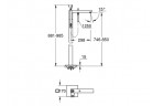 Змішувач для ванни, розташований окре 84 Grohe Eurocube Joy висота 88-98 cm,хром