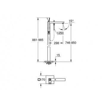 Змішувач для ванни, розташований окре 84 Grohe Allure Brilliant висота 96-104 cm