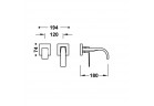 Element настінний do podtynkowego korpusu baterii umywalkowe TRES Slim Exclusive, кран 180mm, білий матова