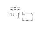 Element настінний do podtynkowego korpusu baterii umywalkowe TRES Slim Exclusive, кран 240mm, білий матова