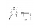 Element настінний do podtynkowego korpusu baterii umywalkowe TRES STUDY, кран 237mm, хром