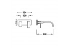 Element настінний do podtynkowego korpusu baterii umywalkowe TRES Cuadro, кран 240mm, хром