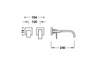 Element настінний do podtynkowego korpusu baterii umywalkowe TRES Cuadro, кран 240mm, хром 