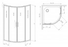 Напівкругла кабіна Radaway Premium Pro PDD 80x80cm, чорний мат./ скло прозоре