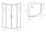 Напівкругла кабіна Radaway Premium Pro PDD 100x100cm, хром/ скло прозоре