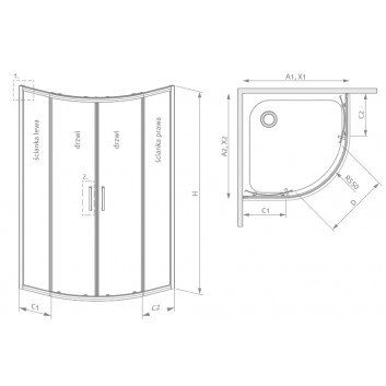 Напівкругла кабіна Radaway Premium Pro PDD 100x100cm, хром/ скло прозоре