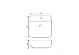 Умивальник на стільницю квадратна Corsan 1395x395x145mm з отвором для змішувача, клапан Klik-Klak чорний, біла