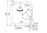 Кухонний змішувач Franke Atlas Neo Pull-Out, висота 297mm, obrotowa i висувний злив, чорна благородна сталь