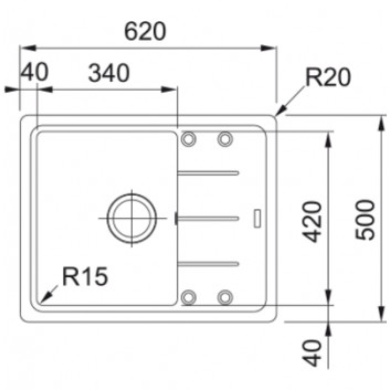 Zlewozmywak wbudowywany, Franke Basis BFG 611-62 , білий polarny