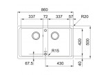 Zlewozmywak wbudowywany, Franke Basis BFG 620-34-34 ,білий polarny