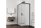 Душова кабіна кутова, SanSwiss Top Line S Black 90x90cm, прозоре скло, profil чорний мат.