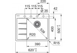 Zlewozmywak Franke Centro CNG 611-62 TL, ociekacz з лівої сторони, чорний мат.