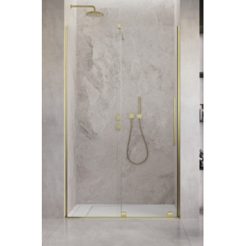 Двері розсувні walk-in Radaway Furo Gold, ліве, з стінкою, 160x200cm, скло прозоре, profil золотий