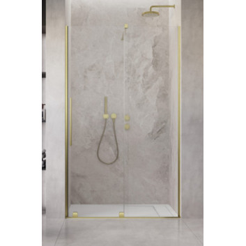 Двері розсувні walk-in Radaway Furo Gold, ліве, з стінкою, 160x200cm, скло прозоре, profil золотий