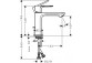 Змішувач для умивальника Hansgrohe Rebris E одноважільний 80 CoolStart без комплекту для зливу - чорний мат.