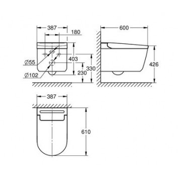 GROHE Sensia Pro Toaleta myjąca до монтажу z прихованим systemem spłukującym