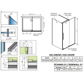 Radaway Furo KDJ кабіна 90x90cm ліва скло прозоре